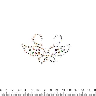 Термоапликация стразы металл Бабочка 50х80мм многоцветная