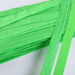 Косая бейка стрейч 15 мм зеленая