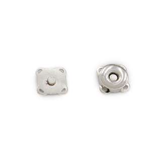 Застежка-кнопка магнитная для сумки серебро, 19х19мм (2 части)