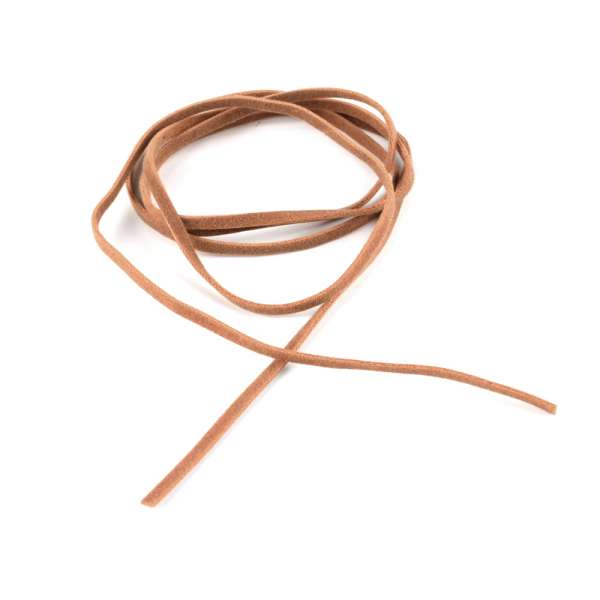 Шнур замша-флок коричневий світлий (1шт / 1м) ширина 3 мм, товщина 0,6 мм