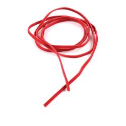 Шнур замша-флок червоний (1шт / 1м) ширина 3 мм, товщина 0,6 мм
