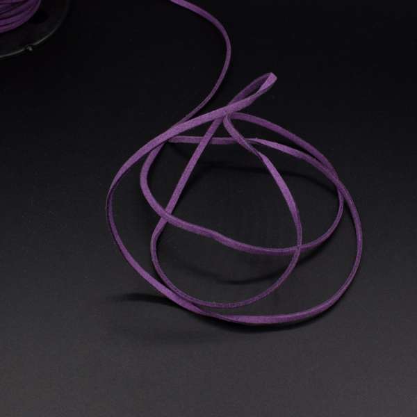 Шнур замшевый 3 мм толщина 1мм фиолетовый