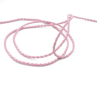 Шнур кожзам плетеный розовый