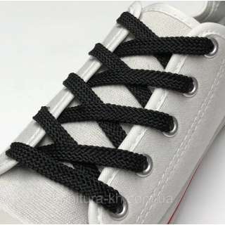 Шнурки обувные плоские 1 пара 100см черные
