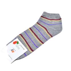Шкарпетки сірі в бордово-жовту смужку (1пара)