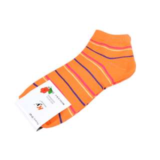 Носки оранжевые в красно-синюю полоску (1пара)