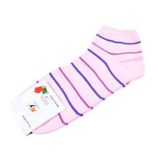 Носки розовые светлые в сиренево-фиолетовую полоску (1пара)