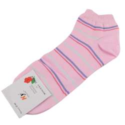 Шкарпетки рожеві світлі в бузково-червону смужку (1пара)