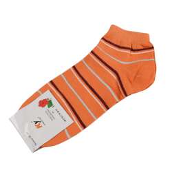 Шкарпетки помаранчеві темні в коричнево-сіру смужку (1пара)