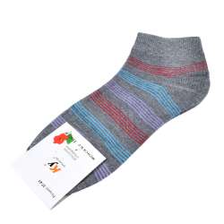 Шкарпетки сірі в бірюзово-бузкову смужку (1пара)