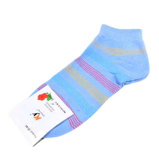 Шкарпетки бузково-блакитні в оранжево-червону смужку (1пара)