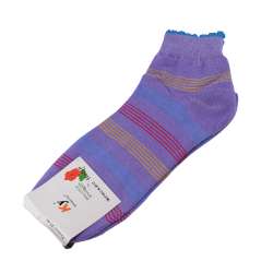Носки фиолетовые в красно-желто-голубую полоску (1пара)