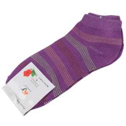 Шкарпетки фіолетові у салатово-бежеву смужку (1пара)