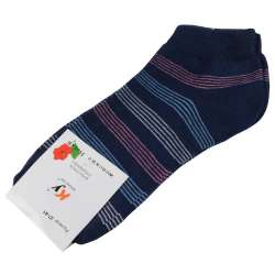 Шкарпетки сині темні у рожево-блакитну смужку (1пара)