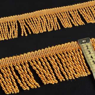 Бахрома шторная шнур витой 6,5 см золотисто-желтая
