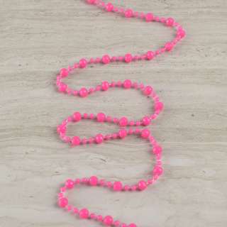 Бусы декоративные шарики граненные 8 мм розовые яркие