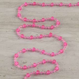 Бусы декоративные шарики граненные 8 мм прозрачные розовые