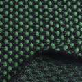 Тканина букле-рогожка чорна з зеленим ш.140