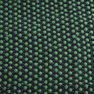 Ткань букле-рогожка черная с зеленым ш.140
